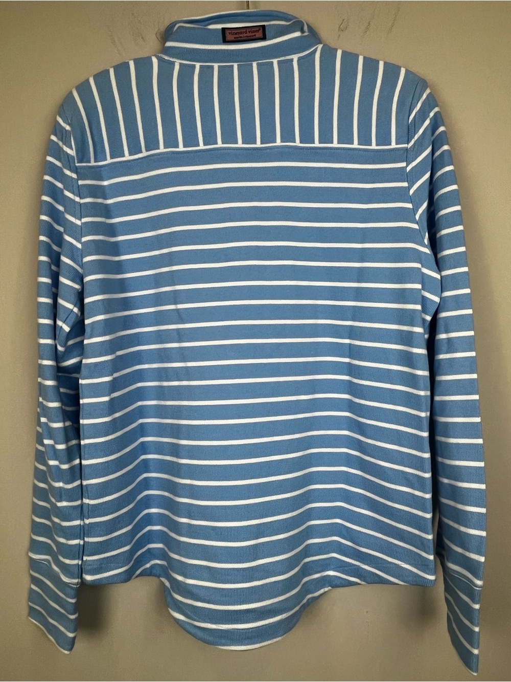 Vineyard Vines American Flag Blue White Striped Quarter Zip Women's Size Medium - Picture 8 of 11